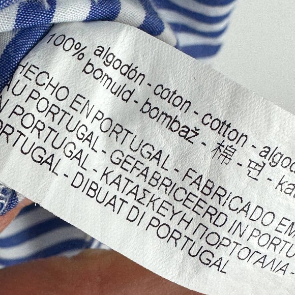 SOLD Zara babydoll Mini Dress flare bell sleeves Striped Off Shoulder Smocked XS - Picture 8 of 9